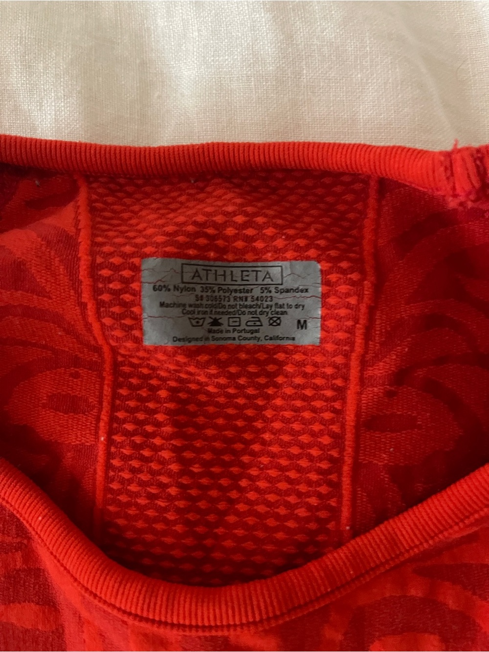 Athleta Long Sleeve Red Performance Tee - Picture 2 of 4